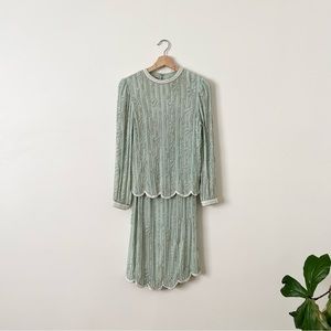 Vintage Judith Ann Creations Silk & Sequin Set